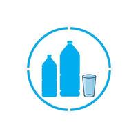 plastic fles en glas vector icon