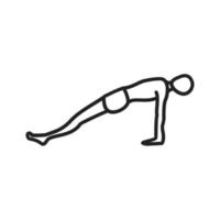 opwaartse plank pose lijn icoon vector