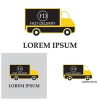 snelle levering vrachtwagen pictogram vectorillustratie vector