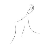 minimalistisch lijntekeningen silhouet van nek en oor van de vrouw vector