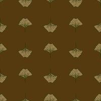 naadloze patroon gegraveerde bladeren ginkgo biloba. vintage botanische achtergrond met gebladerte in de hand getekende stijl. vector