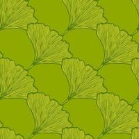 naadloze patroon gegraveerde bladeren ginkgo biloba. vintage botanische achtergrond met gebladerte in de hand getekende stijl. vector