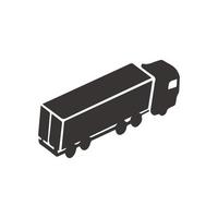 container vrachtwagen voertuig icoon, vracht vervoerder, expeditie, transport. vector