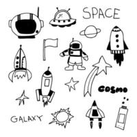 set vector doodle kosmos en ruimte