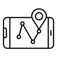 gps-navigatielijnpictogram vector