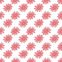bloemen naadloos vectorpatroon met bloemen. lente flora. eenvoudige handgetekende kinderstijl. mooie ditsy voor stof, textiel, behang. digitaal papier op witte achtergrond vector