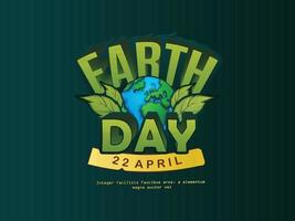 happy earth day banner illustratie van een happy earth day happy earth day hand belettering logo versierd met bladeren vector
