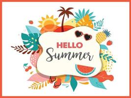 hallo zomer poster vector