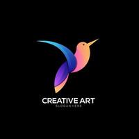 vogel logo gradiënt kleurrijk ontwerp vector