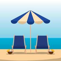 poster paraplu strand landschap zomer vectorillustratie vector