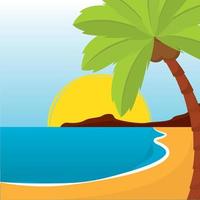 poster palm strand landschap zomer vectorillustratie vector