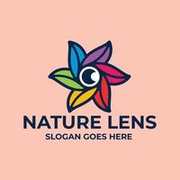 bloemen oog lens fotografie logo vector