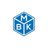 mbk brief logo ontwerp op zwarte achtergrond. mbk creatieve initialen brief logo concept. mbk brief ontwerp. vector