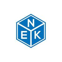 nek brief logo ontwerp op zwarte achtergrond. nek creatieve initialen brief logo concept. nek brief ontwerp. vector