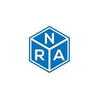 NRA brief logo ontwerp op zwarte achtergrond. nra creatieve initialen brief logo concept. nra brief ontwerp. vector