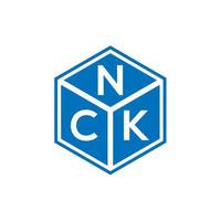 nck brief logo ontwerp op zwarte achtergrond. nck creatieve initialen brief logo concept. nck brief ontwerp. vector