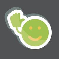 sticker emoticon doei geschikt voor emoticon symbool. vector