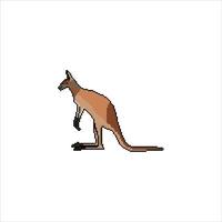 vector illustratie pixelart met kangoeroe.