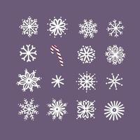 verschillende sneeuwvlokken set vector
