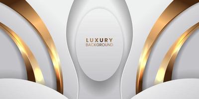 3d abstracte luxe elegante witte achtergrond voor prijsuitreiking met gouden accenten vector