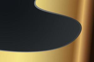 elegante gouden abstracte golf zwarte brede achtergrond vector