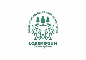 tijgerkop lijntekeningen met lorem ipsum tekst vector