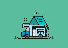 eenvoudige camper van camping illustratie vector