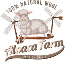 alpaca boerderij-logo voor wolproducten vector