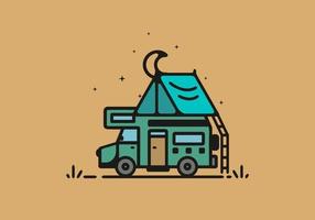 eenvoudige camper van camping illustratie vector