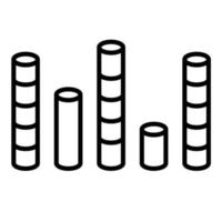 cilindrische staven lijn icoon vector