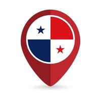 kaartaanwijzer met contry panama. Panama vlag. vectorillustratie. vector