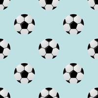 zwart-witte voetballen op lichtblauwe achtergrond. voetbal naadloze patroon. cartoon sport vectorillustratie. vector
