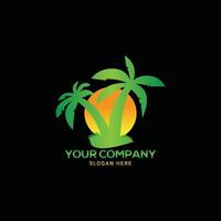 groene palmboom, boom logo ontwerp vector