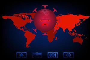 coronavirusaanval op wereldconceptvirus covid 19-ncp. achtergrond vectorillustratie met kopie ruimte tekst toevoegen vector