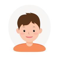 jonge jongen in oranje t-shirt glimlachend, vectorafbeelding vector
