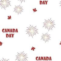 Canada dag vuurwerk naadloze patroon op transparante achtergrond, vector