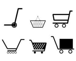supermarkt trolley set vector