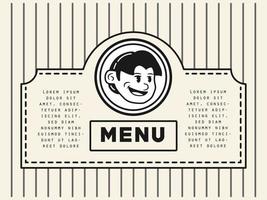 vintage menu ontwerp illustratie mascotte ontwerp vector