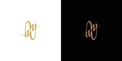 modern en luxe letter mw initialen logo ontwerp vector