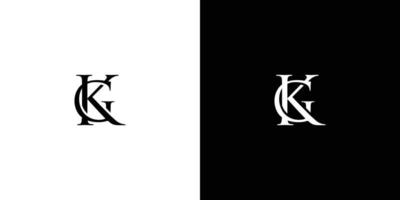 simpe en uniek letter gk initialen logo-ontwerp vector