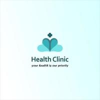 gezondheidskliniek ontwerplogo met transparante donkergroene en lichtgroene leverelementen. het logo van de medische kliniek van het gezondheidscentrum, de gezondheid van de patiënt is een topprioriteit. medisch logo vector