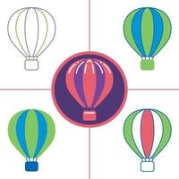 luchtballon in platte ontwerpstijl vector