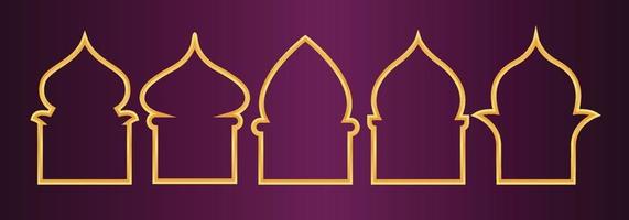 gouden ontwerpset van arabische vensters voor ramadan kareem-sjabloon vector