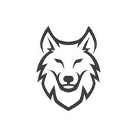 eenvoudige wolf hoofd lijn kunst vectorillustratie vector