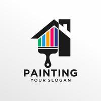 huis schilderij logo ontwerp vector sjabloon