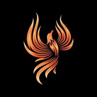 vliegende phoenix vuur vogel abstract logo vector ontwerpsjabloon