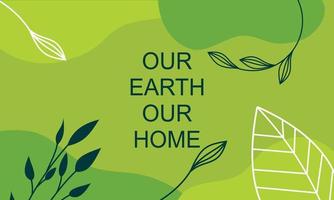 Earth Day posters met groene achtergronden vector