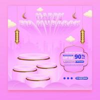 eid mubarak verkoop promo vierkante bannersjabloon vector