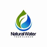 waterdruppel natuur blad logo vector ontwerpsjabloon