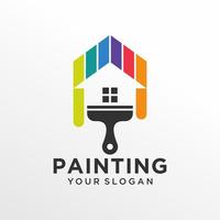 huis schilderij logo ontwerp vector sjabloon